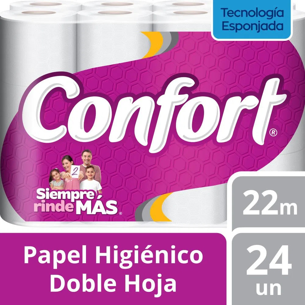Papel Higienico Confort DH 24x22Mt x Manga (48 Rollos)
