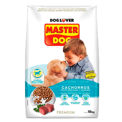 Master Dog cachorro Sabor Carne y Leche 18 Kg.